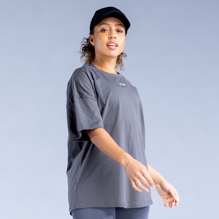 Dámské Mikiny Dfyne Luxe Revive Oversized T Tmavě Šedé | GWVHLBK-06