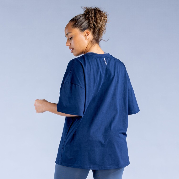 Dámské Mikiny Dfyne Luxe Revive Oversized T Tmavě Blankyt | PLECWHK-14