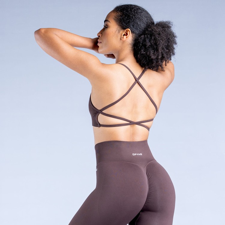 Dámské Sportovní Podprsenky Dfyne Dynamic Backless Čokolády Hnědé | MJTWDVZ-45